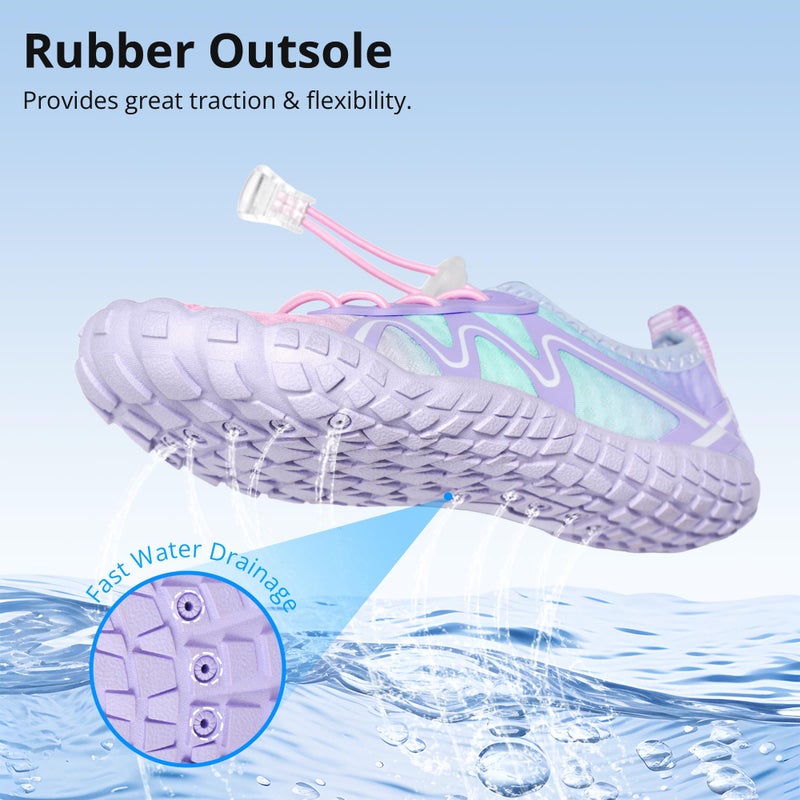 Stelle Water Shoes for Kids Girls Boys Swim Beach Hiking Barefoots Shoes for Toddler/Little/Big Kidsï¼ˆMermaid Ombreï¼Œ13MLï¼‰ - Image 3