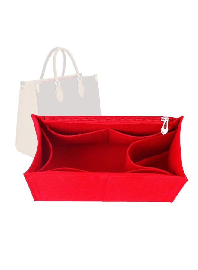 Lckaey Bag Organizer for Onthego MM bag Felt Purse Insert with Detachable Zipper Pocket ONTHEGO Insert Removable1080red -M - Image 1