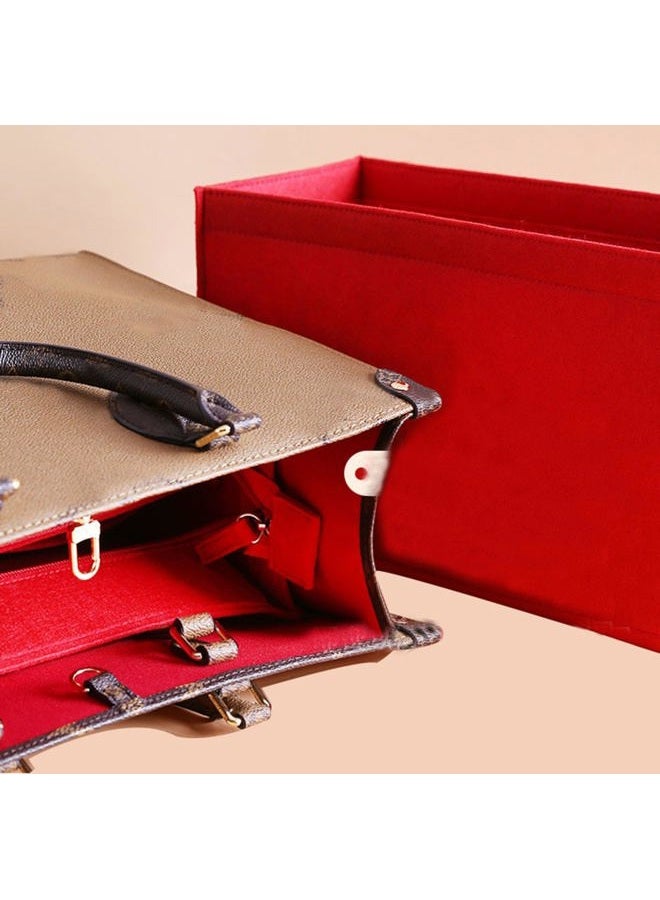 Lckaey Bag Organizer for Onthego MM bag Felt Purse Insert with Detachable Zipper Pocket ONTHEGO Insert Removable1080red -M - Image 4