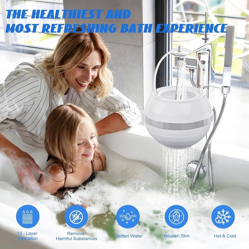 HeavenFlow Refill for Bath Ball Filter Smoother Skin Bathtub Water Filter Removes Hundreds of Contaminants for Softer LYSFG - Image 3