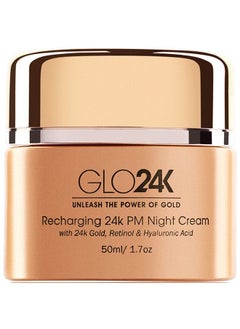GLO24K UNLEASH THE POWER OF GOLD Glo24K Night Cream With 24K Gold Retinol Vitamins And Hyaluronic Acid Optimally Hydrate Your Skin While You Sleep  - Image 1