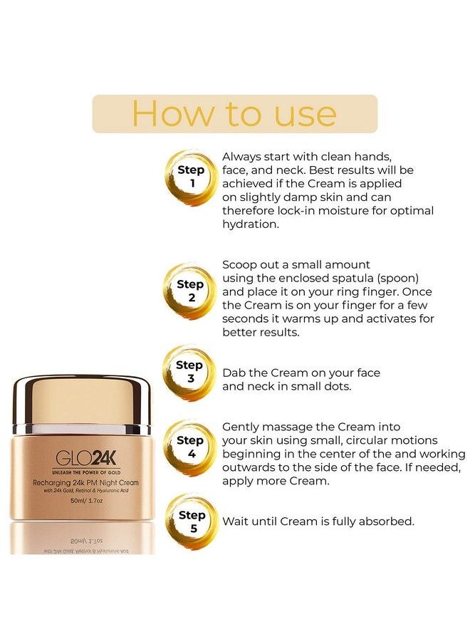 Glo24K Night Cream With 24K Gold Retinol Vitamins And Hyaluronic Acid Optimally Hydrate Your Skin While You Sleep - pzsku/Z582DE113FEA323A59ADCZ/45/_/1692443491/23e73eb2-0ccb-4d4e-8c4f-a8dd7fab1374