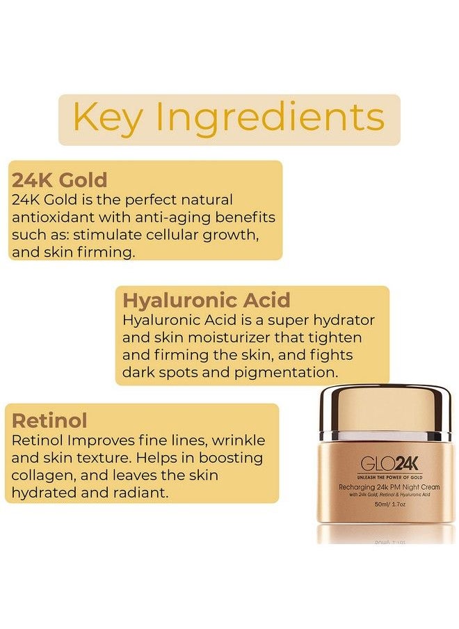 Glo24K Night Cream With 24K Gold Retinol Vitamins And Hyaluronic Acid Optimally Hydrate Your Skin While You Sleep - pzsku/Z582DE113FEA323A59ADCZ/45/_/1692443494/b8827576-4e20-43fe-9c91-5727f869c2e2