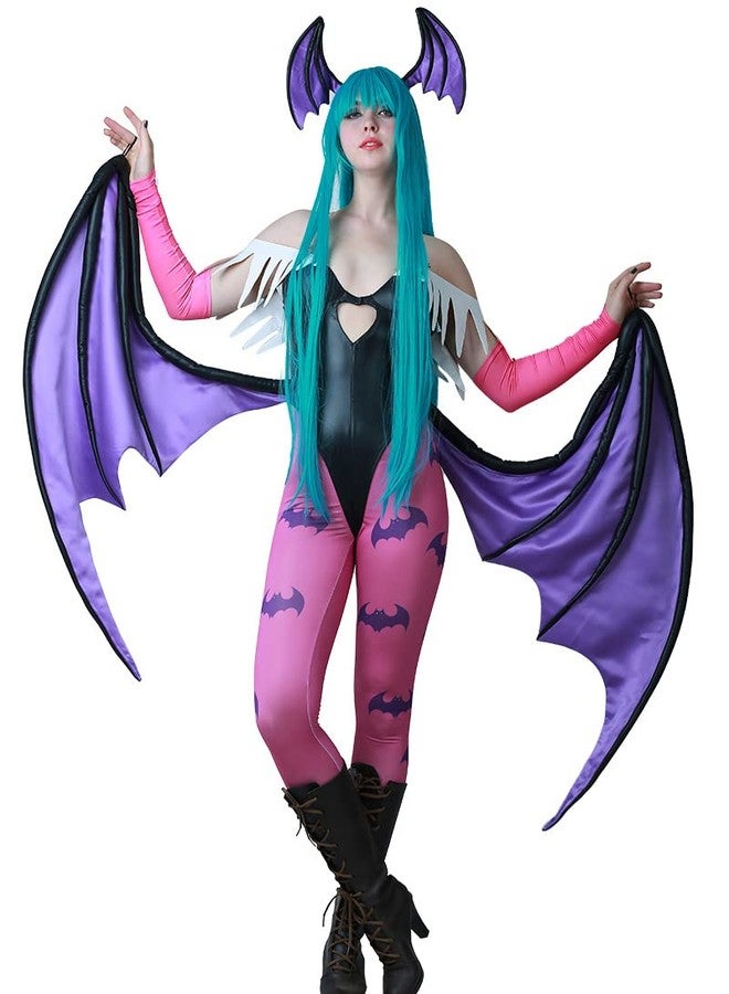 miccostumes Women's Costume Evil Cosplay Leotard Fullset With Wings Leggings (L) - Image 1