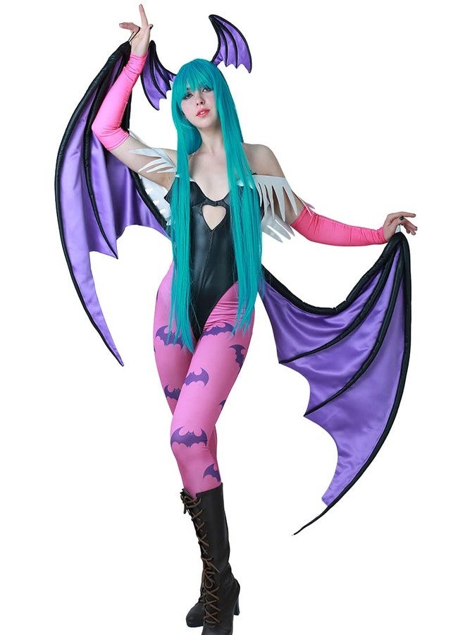 miccostumes Women's Costume Evil Cosplay Leotard Fullset With Wings Leggings (L) - Image 2