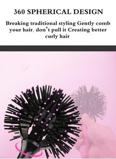 TRENZ Curly Hair Comb, 3D Round Brush with 360 Degree Rotation for Styling Wavy and Curly Hair  - Image 2