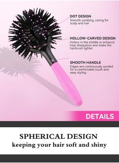 TRENZ Curly Hair Comb, 3D Round Brush with 360 Degree Rotation for Styling Wavy and Curly Hair  - Image 3