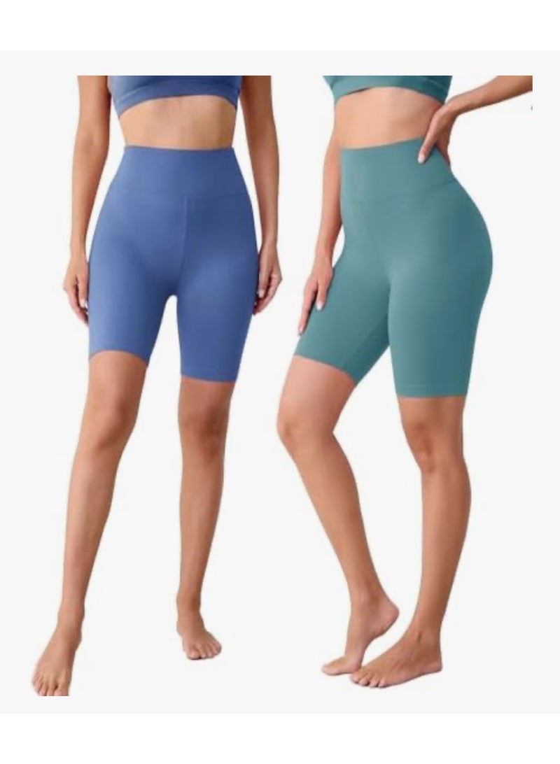 VALANDY Creamlush 4 Pack Biker Shorts Women-8" High Waisted Stretchy Soft Yoga Lounge Shorts - Image 2