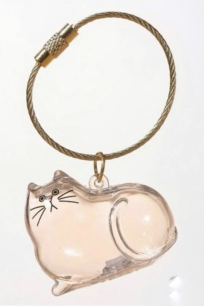 سلسلة مفاتيح أكريليك قطة كاذبة من الأكريليك سلسلة مفاتيح شفافة من شعر القطط الشفافة تذكار ذكرى فراء الحيوانات الأليفة قلادة تذكارية لطيفة من فراء القطط على شكل قطة ساحرة لطيفة على شكل قطة على شكل قطة هدية DIY إكسسوار تذكاري صغير للحيوانات الأليفة - Image 1