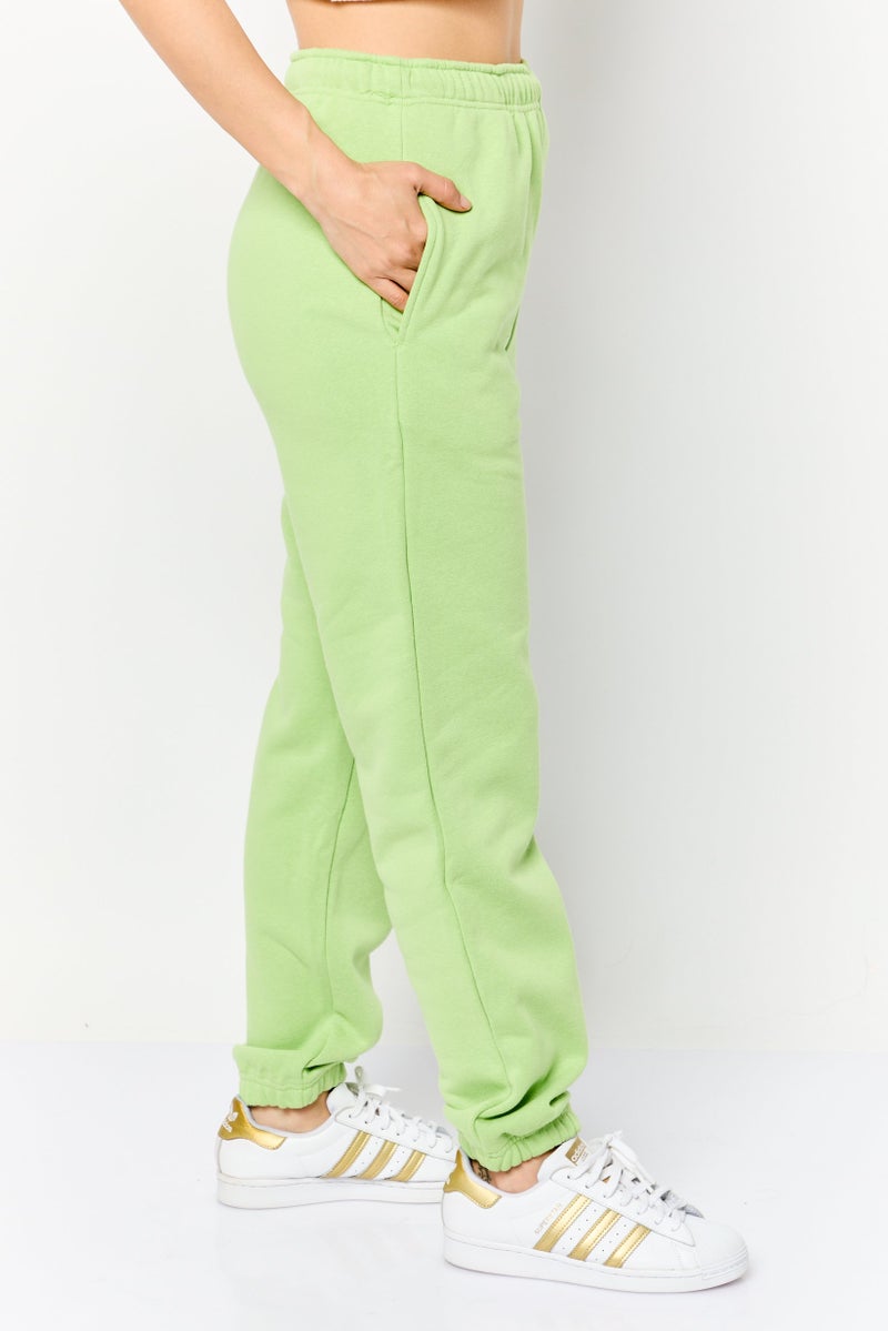 NIA Women Regular Fit Solid Sweatpants, Matcha - Image 3