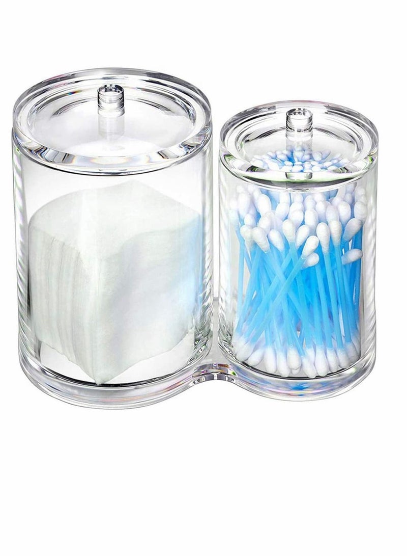 Y&D Cotton Swab Box Holders 2 in 1 Qtip and Acrylic Container for Ball,Cotton Swab,Q-Tips,Cotton Rounds Storage  - Image 1