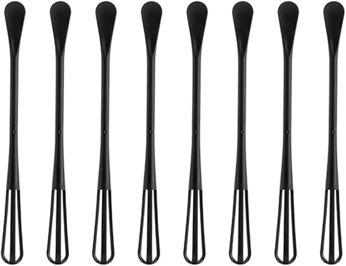 RASTVI Multifunctional Mini WhiskMini SpoonSmall whisks for CookingTiny Whisk 8 PiecesMini Small wiskfor BlendingWhiskingBeating Ingredients Mixing Sauces 8 Black - Image 1