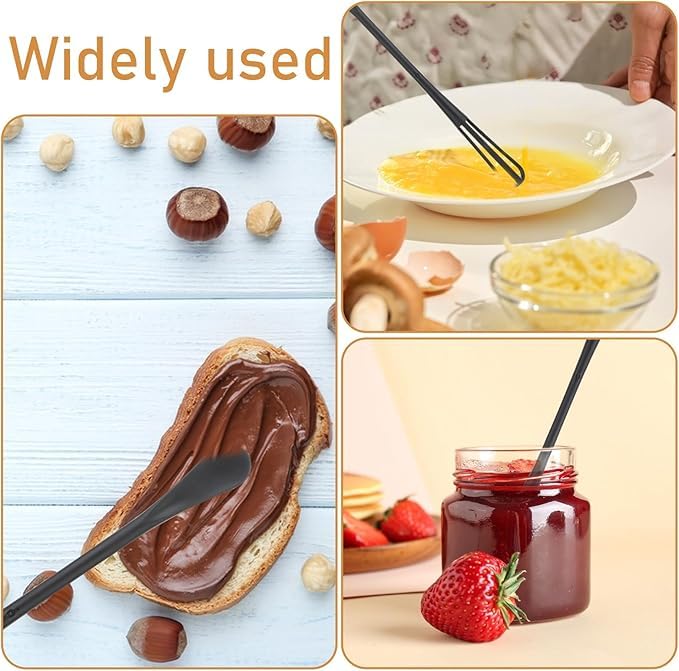 RASTVI Multifunctional Mini WhiskMini SpoonSmall whisks for CookingTiny Whisk 8 PiecesMini Small wiskfor BlendingWhiskingBeating Ingredients Mixing Sauces 8 Black - Image 4