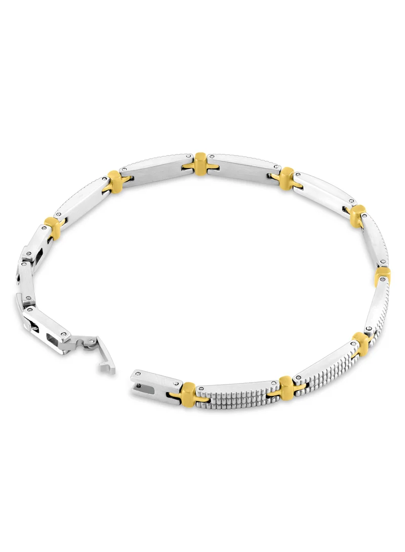 Police Steelspan Gold Plated Stainless Steel Link Chain Bracelet for Men