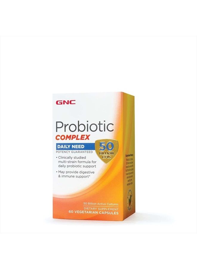 GNC Probiotic Complex Daily Need with 50 Billion CFUs, 60 Capsules, Daily Probiotic Support - Image 1