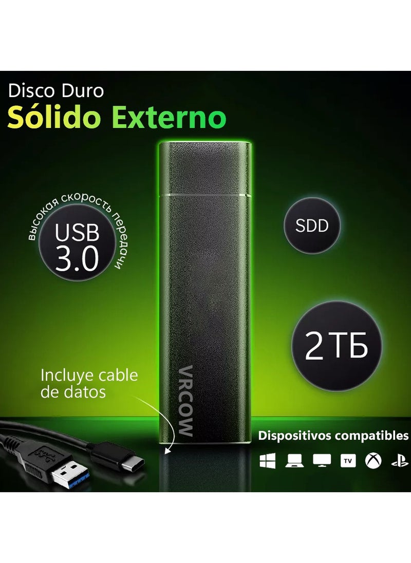 VRCOW - Portable External Hard Drive , Mini SSD Hard Drives,Solid State External Drives,Computer Backup Drive,USB 3.1 to Type-C Support Data Storage Transfer for Windows XP PC Laptop and Mac - Image 1