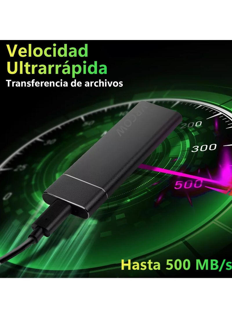 VRCOW - Portable External Hard Drive , Mini SSD Hard Drives,Solid State External Drives,Computer Backup Drive,USB 3.1 to Type-C Support Data Storage Transfer for Windows XP PC Laptop and Mac - Image 1