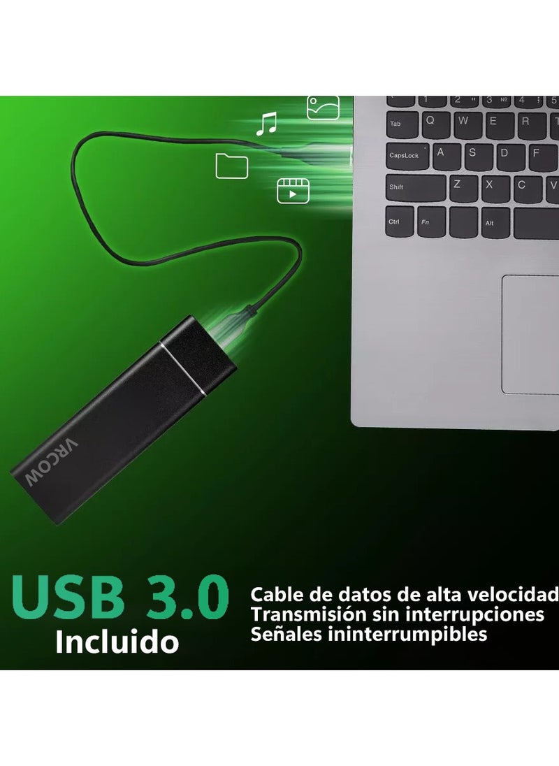 VRCOW - Portable External Hard Drive , Mini SSD Hard Drives,Solid State External Drives,Computer Backup Drive,USB 3.1 to Type-C Support Data Storage Transfer for Windows XP PC Laptop and Mac - Image 1