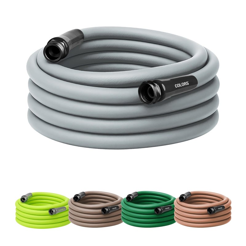 Flexzilla Colors Garden Hose 5/8 in. x 50 ft., Lightweight All-Weather Water Hose, Durable and Flexible, Leak-Free Connections, Slate Gray - Image 1