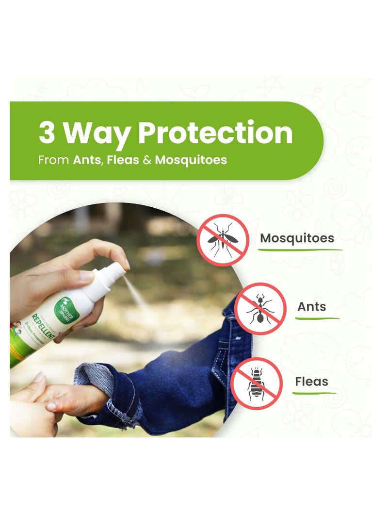 Mother Sparsh - Mother Sparsh Natural Insect Repellent Spray For Babies  With Citronella  Eucalyptus and Lemongrass Oil | 100% Protection from Mosquitoes  Fleas and Ants 100ml - Image 1