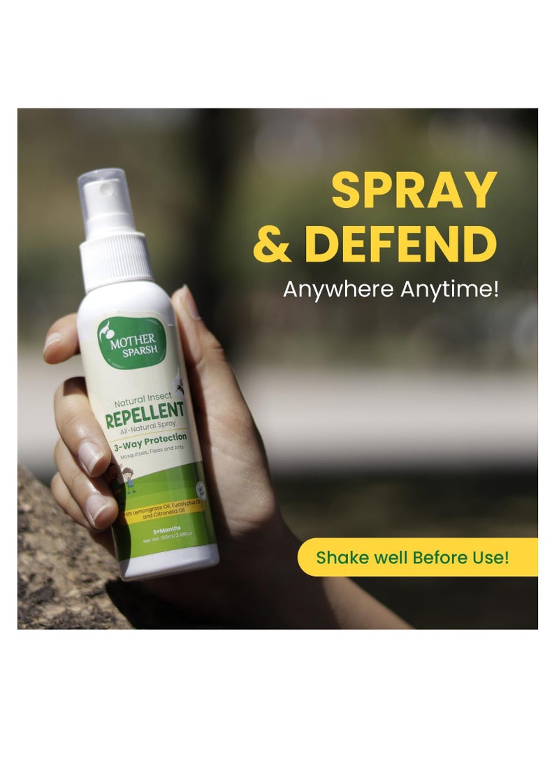 Mother Sparsh - Mother Sparsh Natural Insect Repellent Spray For Babies  With Citronella  Eucalyptus and Lemongrass Oil | 100% Protection from Mosquitoes  Fleas and Ants 100ml - Image 1