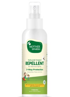 Mother Sparsh Natural Insect Repellent Spray For Babies  With Citronella  Eucalyptus and Lemongrass Oil | 100% Protection from Mosquitoes  Fleas and Ants 100ml