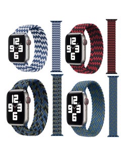 4Pc Set Nylon Braided Solo Loop Band for Apple Watch All Series Compatible with 41mm/40mm/38mm (Small Size)