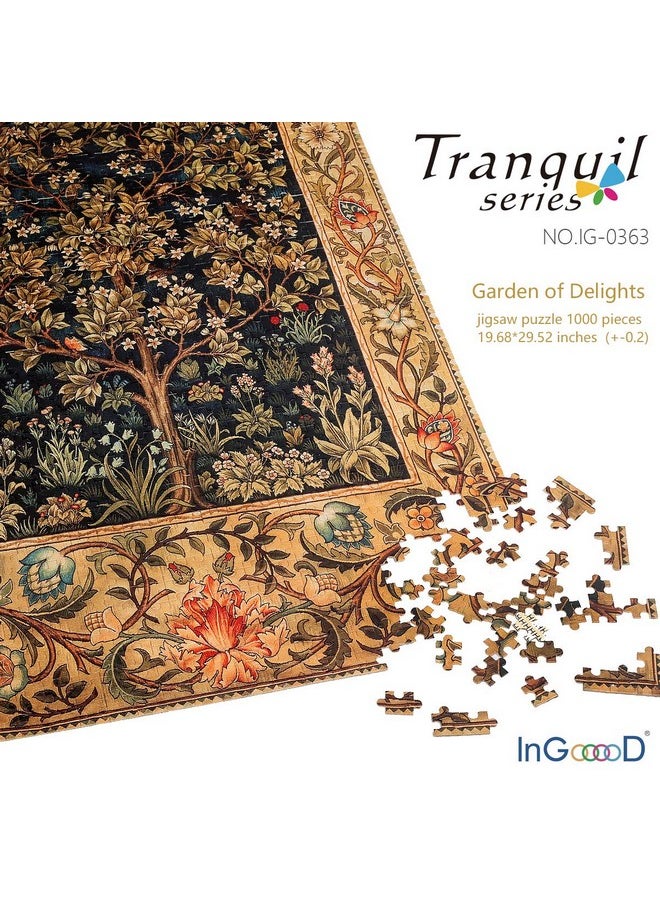 Ingooood Ingooood- Jigsaw Puzzles 1000 Pieces for Adult- Tranquil Series- Garden of Delight_IG-0363 Entertainment Wooden Puzzles Toys  - Image 2