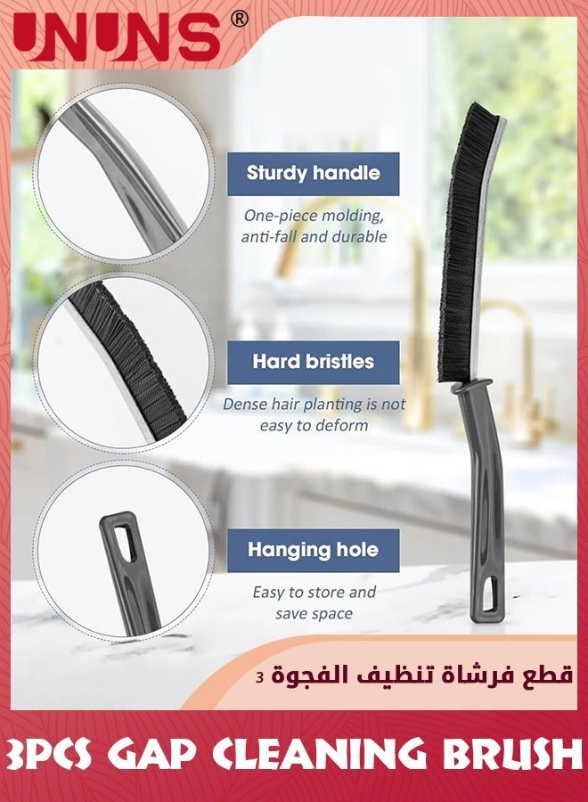 UNUNS Gap Cleaning Brush,3 Pcs Multifunctional Brush Crevice Tool,Bathroom Brush,Grout Cleaner Hard Bristle - Image 5