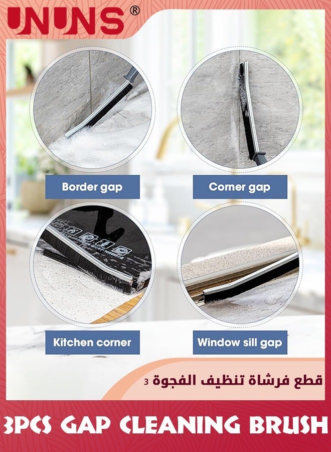 UNUNS Gap Cleaning Brush,3 Pcs Multifunctional Brush Crevice Tool,Bathroom Brush,Grout Cleaner Hard Bristle - Image 4