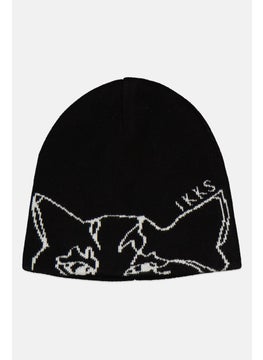 IKKS Toddlers Boy Printed Reversible Beanie, Black  - Image 1