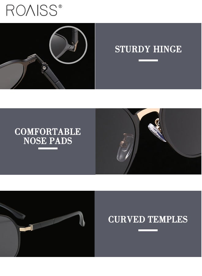 رويس نظارات شمسية دائرية مستقطبة للقيادة للرجال، نظارات شمسية للحماية من الأشعة فوق البنفسجية 400، نظارات شمسية عصرية مضادة للتوهج للرجال للصيد والسفر ولعب الجولف، مقاس 61 مم - Image 4