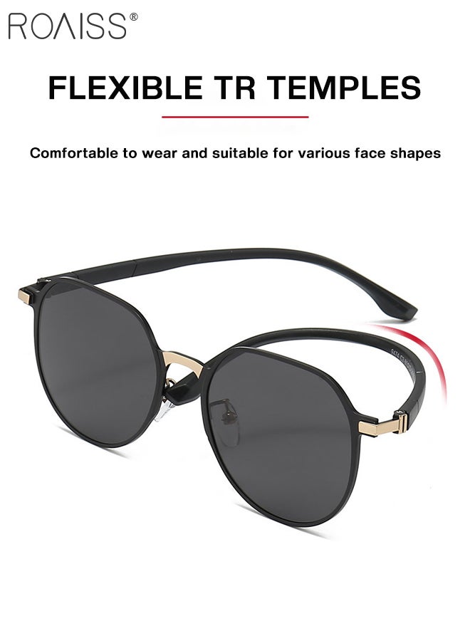 رويس نظارات شمسية دائرية مستقطبة للقيادة للرجال، نظارات شمسية للحماية من الأشعة فوق البنفسجية 400، نظارات شمسية عصرية مضادة للتوهج للرجال للصيد والسفر ولعب الجولف، مقاس 61 مم - Image 5