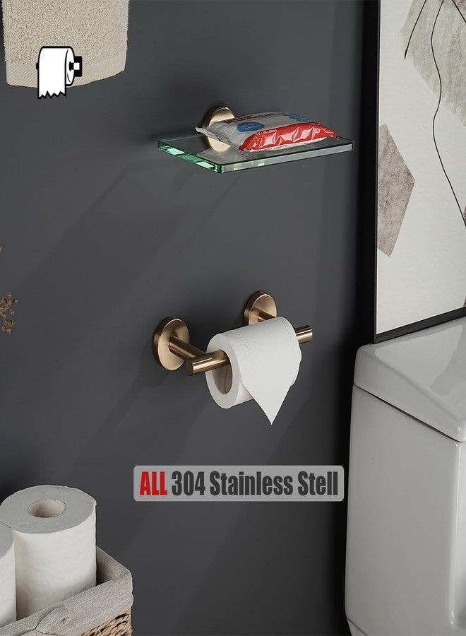 JQK Champagne Bronze Toilet Paper Holder, 7.5 Inch Double Post Pivoting Tissue Holder for Bathroom Wall Mount, 304 Stainless Steel Hold Mega Rolls, TPH150-CB - Image 5