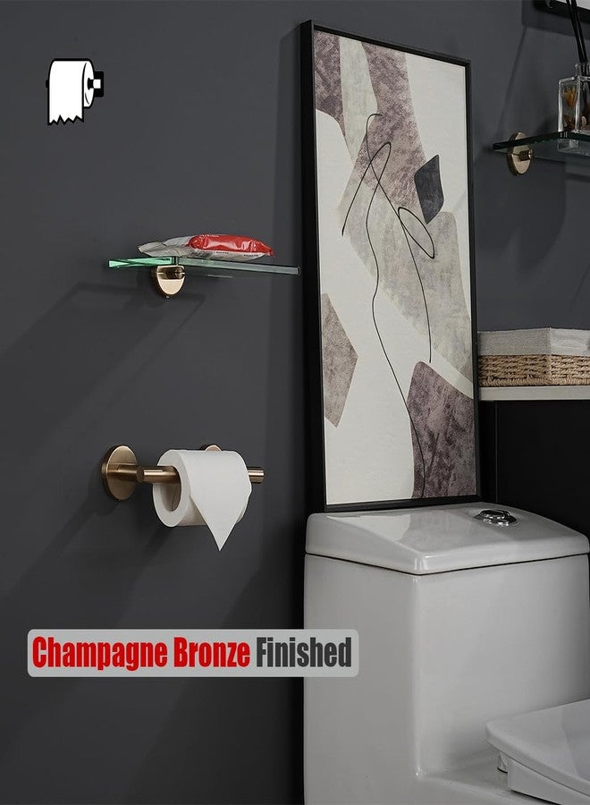 JQK Champagne Bronze Toilet Paper Holder, 7.5 Inch Double Post Pivoting Tissue Holder for Bathroom Wall Mount, 304 Stainless Steel Hold Mega Rolls, TPH150-CB - Image 4