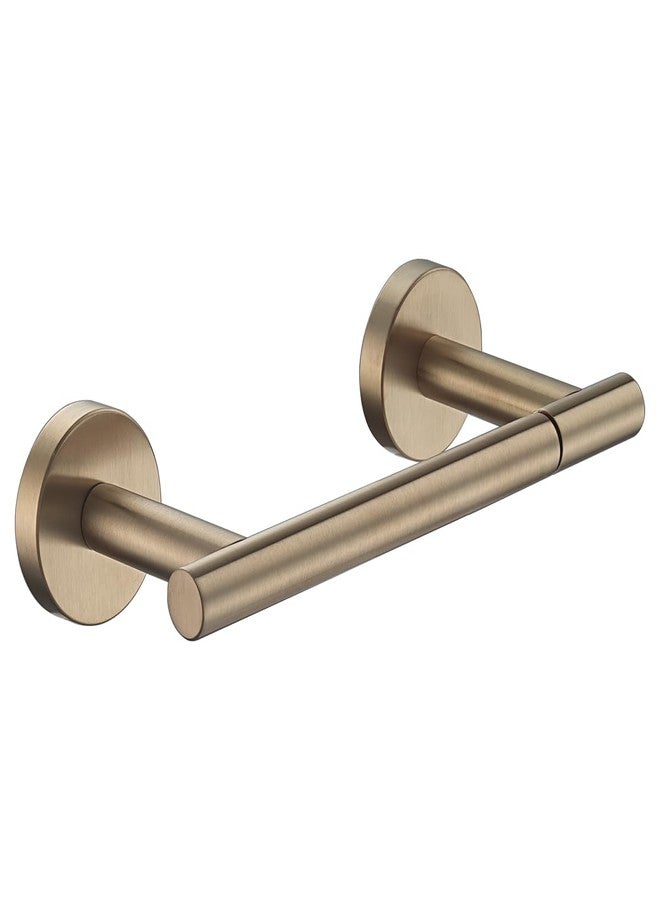 JQK Champagne Bronze Toilet Paper Holder, 7.5 Inch Double Post Pivoting Tissue Holder for Bathroom Wall Mount, 304 Stainless Steel Hold Mega Rolls, TPH150-CB - Image 1