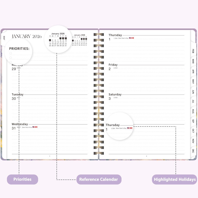 VALOME 2026 Planner, Weekly and Monthly Calendar Academic Planner, Jan 2026 - Dec 2026, Planning Agenda Book for Desk Accessories and School Supplies - A5 (6.3'' x 8.5'') - Image 3