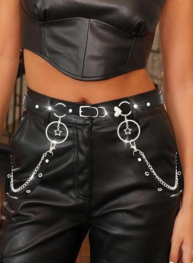 اوريو حزام خصر من الجلد بنمط بانك من Urieo، مزين بنجمة سوداء، بتصميم قوطي، مجوهرات للنساء - Image 5