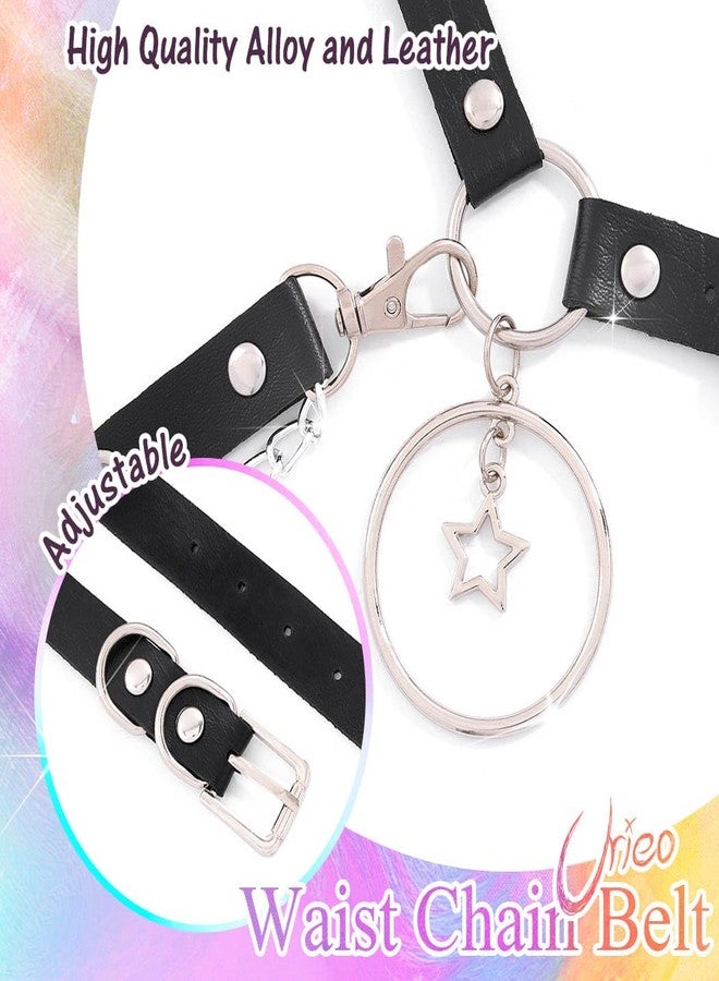 اوريو حزام خصر من الجلد بنمط بانك من Urieo، مزين بنجمة سوداء، بتصميم قوطي، مجوهرات للنساء - Image 2