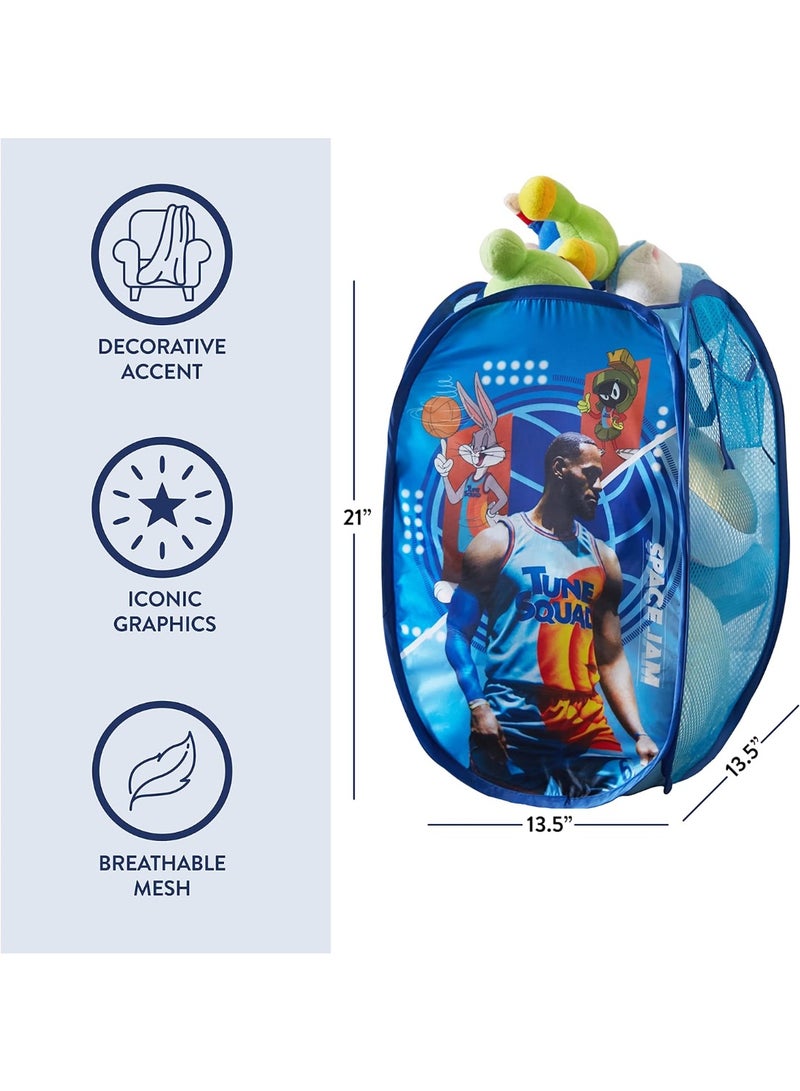 Idea Nuova SPACE JAM: A New Legacy Pop Up Laundry Storage Hamper with Handles, 21"H x 13"L x 13"W - Image 4