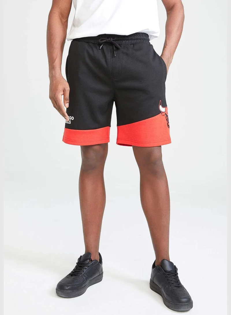 DeFacto Regular Fit NBA Chicago Bulls Printed Sports Short