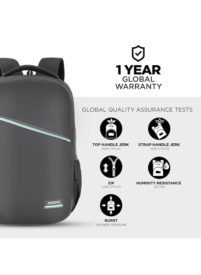 American Tourister ACTON 5 Compartment Laptop Backpack, 33L with Spacious Interiors and Multiple Compartments with Rain Cover, Laptop Backpack for Unisex - GREY, Gifts for Unisex and Kids, College Bag - Image 3