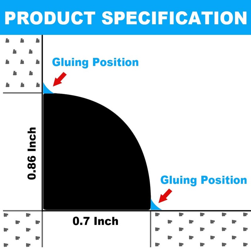Duzzy 59 Inch Flexible Quarter Round Molding Silicone Rubber Peel And Stick Shower Water Barrier Suitable For The Shower Corner Or Kitchen Countertop Sink And Cooktop - Image 2