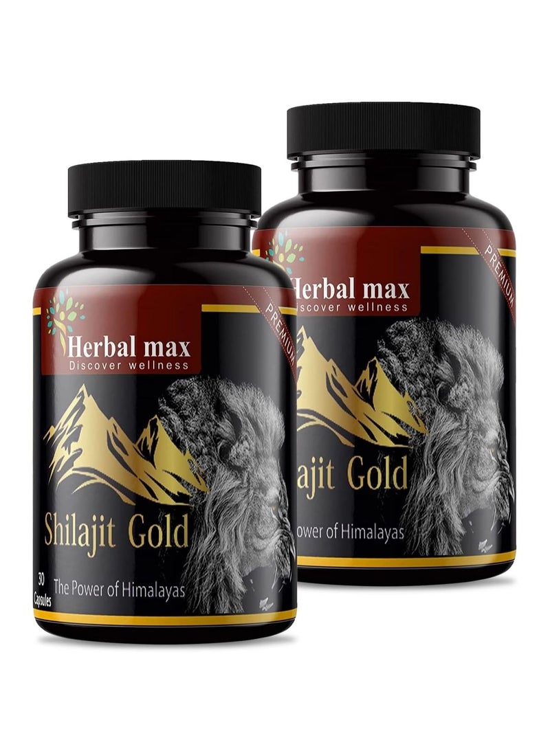 Herbal Max - Herbal max Shilajit/Shilajeet Gold Pure Extract 800 mg, Pack of 2 - Image 1