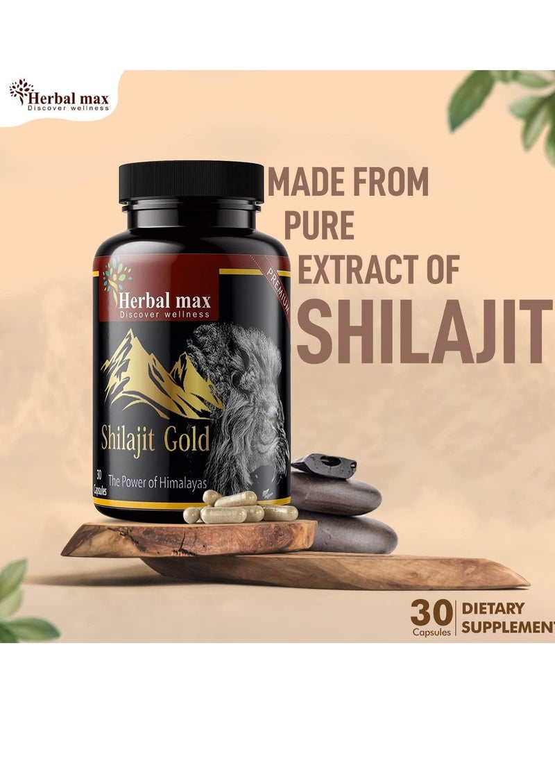 Herbal Max - Herbal max Shilajit/Shilajeet Gold Pure Extract 800 mg, Pack of 2 - Image 1