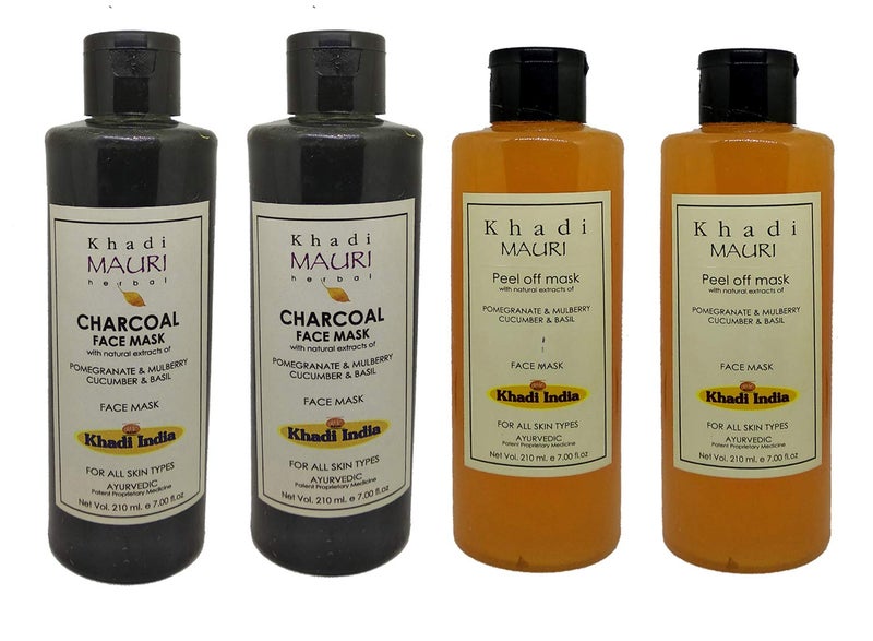 Khadi Mauri Peel Off And Charcoal Face Mask 210 ml Each 840 ml