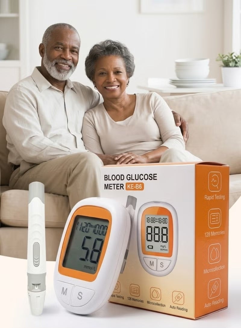 ELTRAZONE Portable Digital Blood Glucose Meter Kit with Lancing Device, LCD Display, Fast 5-Second Reading, 128 Test Memory - Image 3
