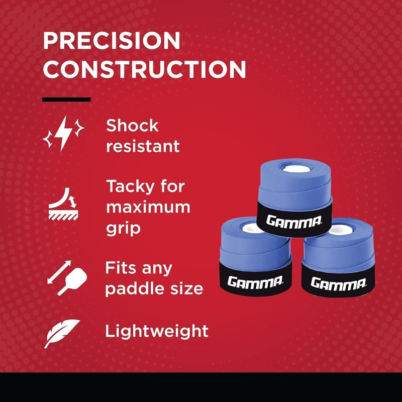 Gamma Supreme Overgrip - Blue 3 Pack for Tennis, Pickleball, Badminton, and More - Image 4