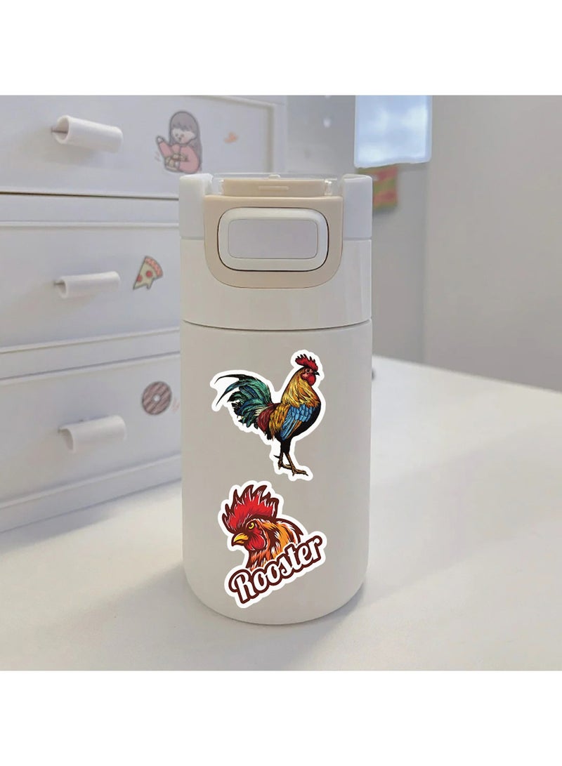 ORAINBOW 50PCS Chicken Stickers for Kids Teens Rooster Vinyl Waterproof Stickers and Decals for Water Bottle Laptop Skateboard Luggage Cars Bumper Phone Bike Decor - Image 5
