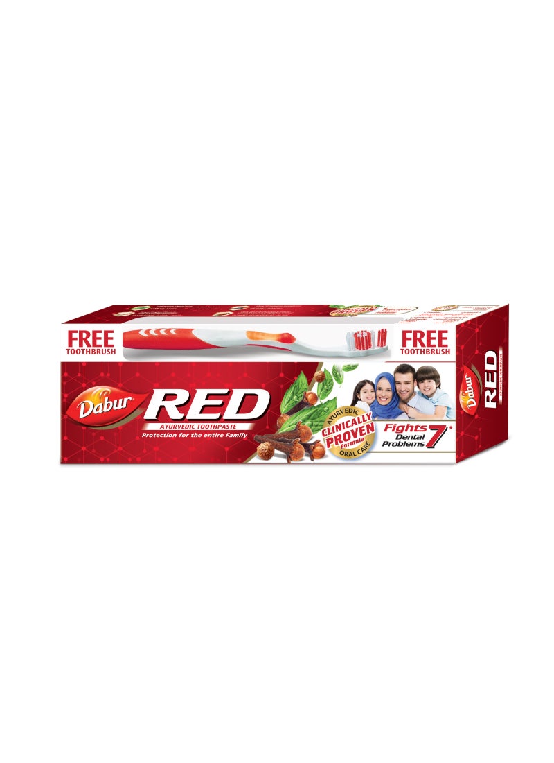 Dabur Red Toothpaste With Free Brush - Image 1
